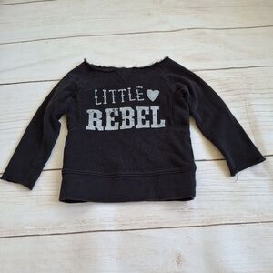 Joe Fresh 2T "Little Rebel" Raw Edge Collar Sweatshirt